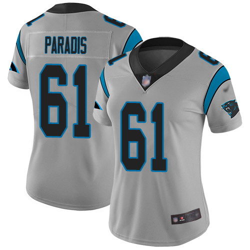 Carolina Panthers Limited Silver Women Matt Paradis Jersey NFL Football #61 Inverted Legend
